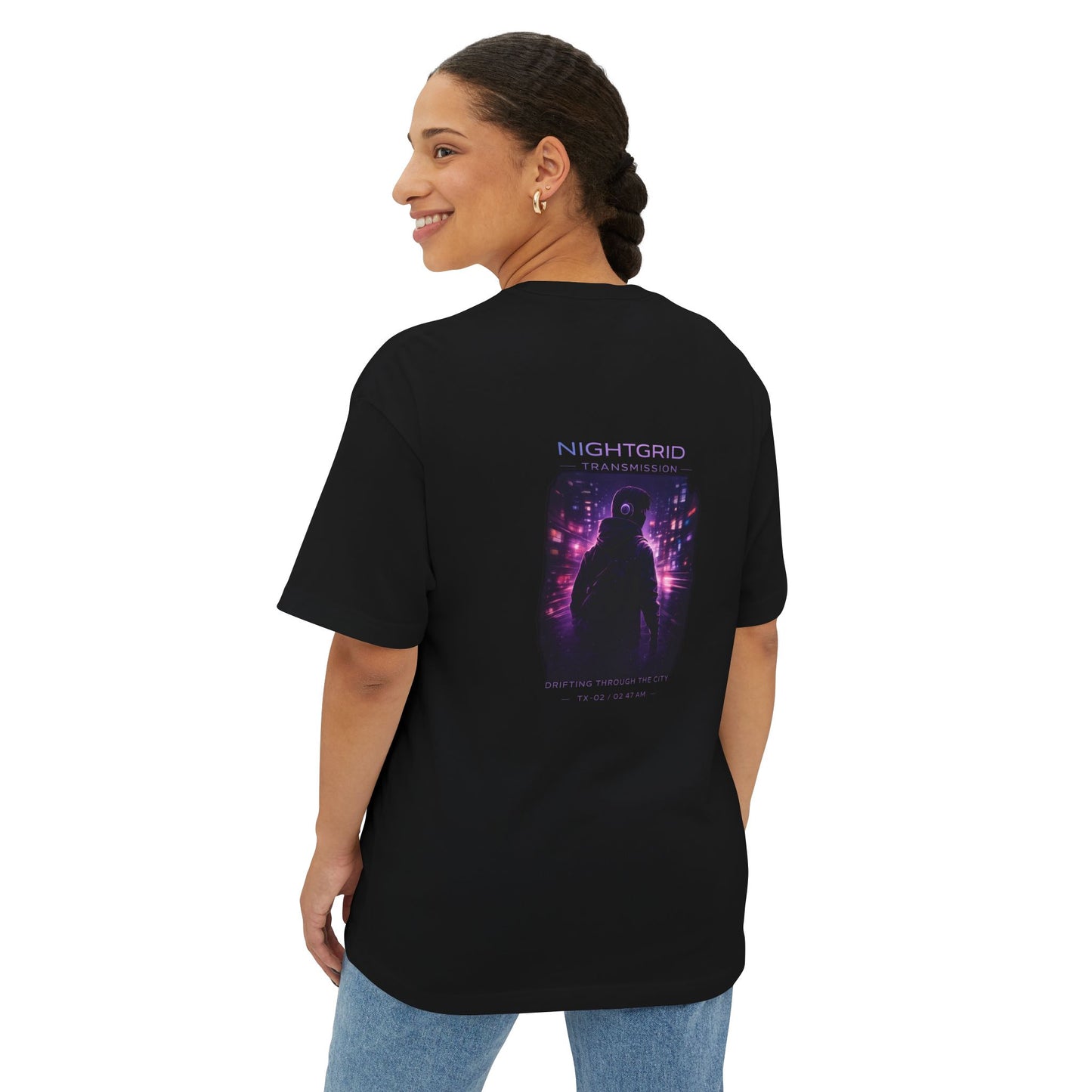 NightGrid FM Oversized Tee — Midnight Drift (Streetwear Drop)