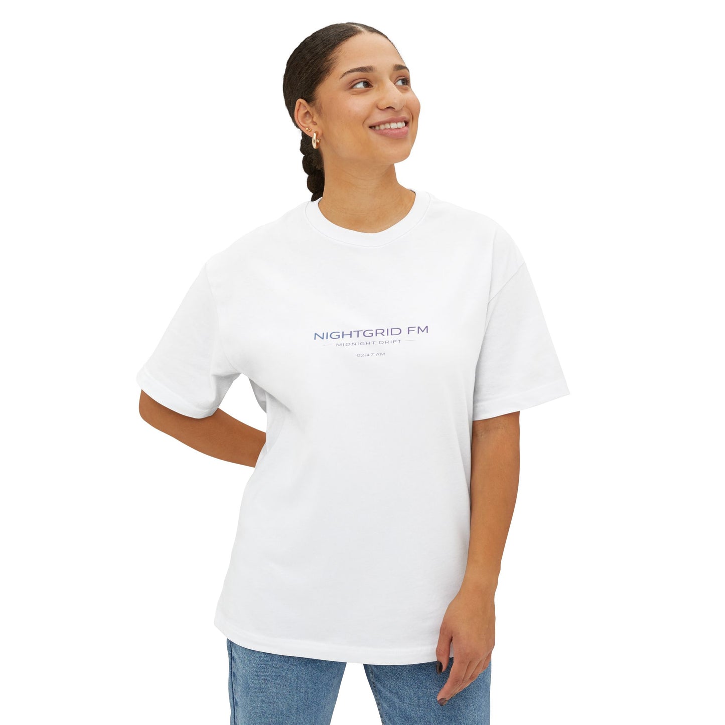 NightGrid FM Oversized Tee — Midnight Drift (Streetwear Drop)