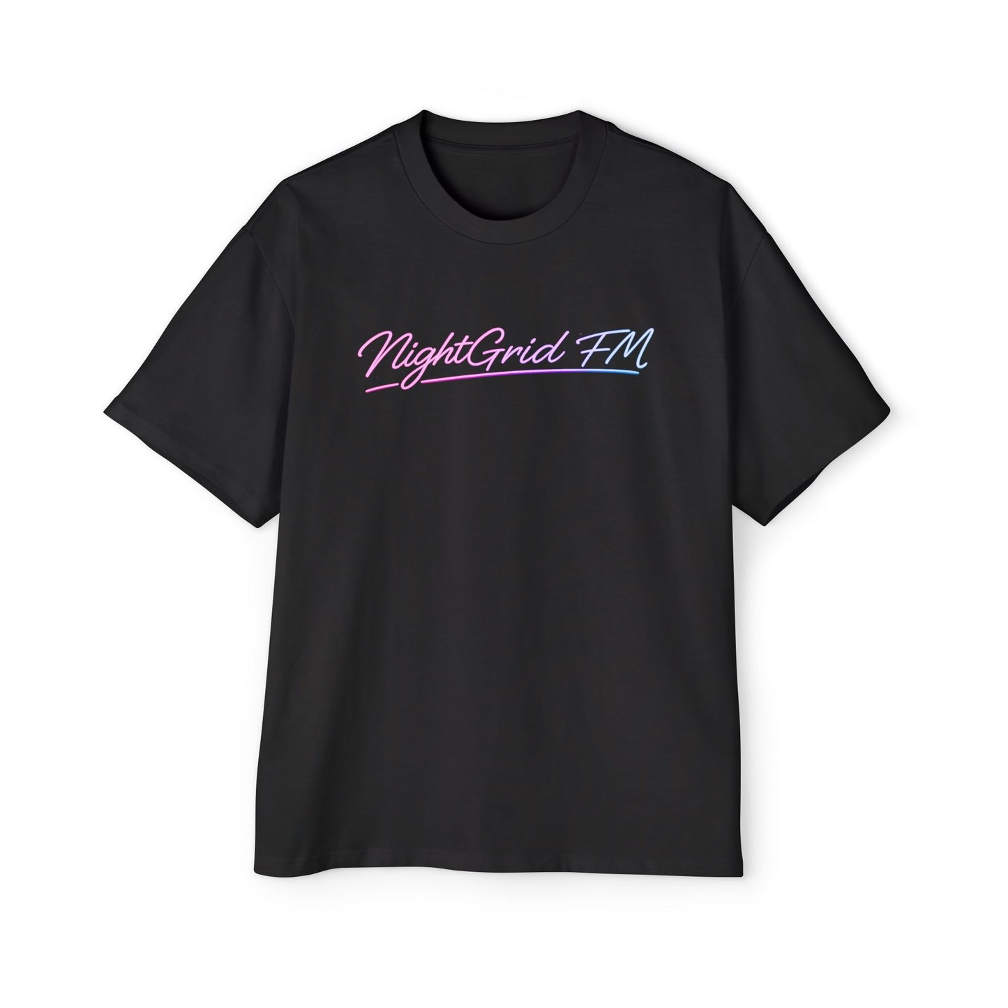 NightGrid FM Heavy Oversized Tee – Neon Vice Edition