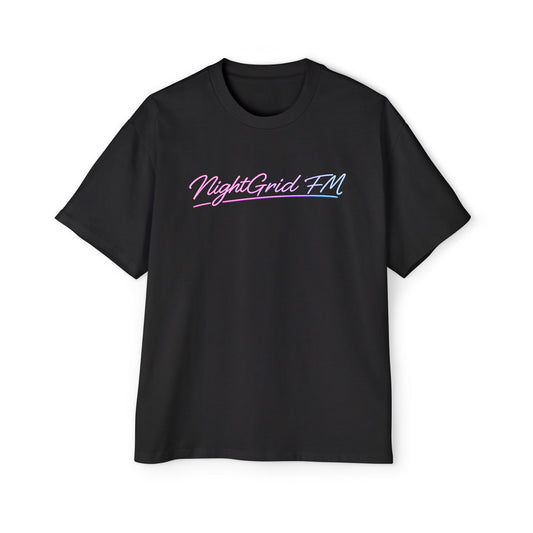 NightGrid FM Heavy Oversized Tee – Neon Vice Edition