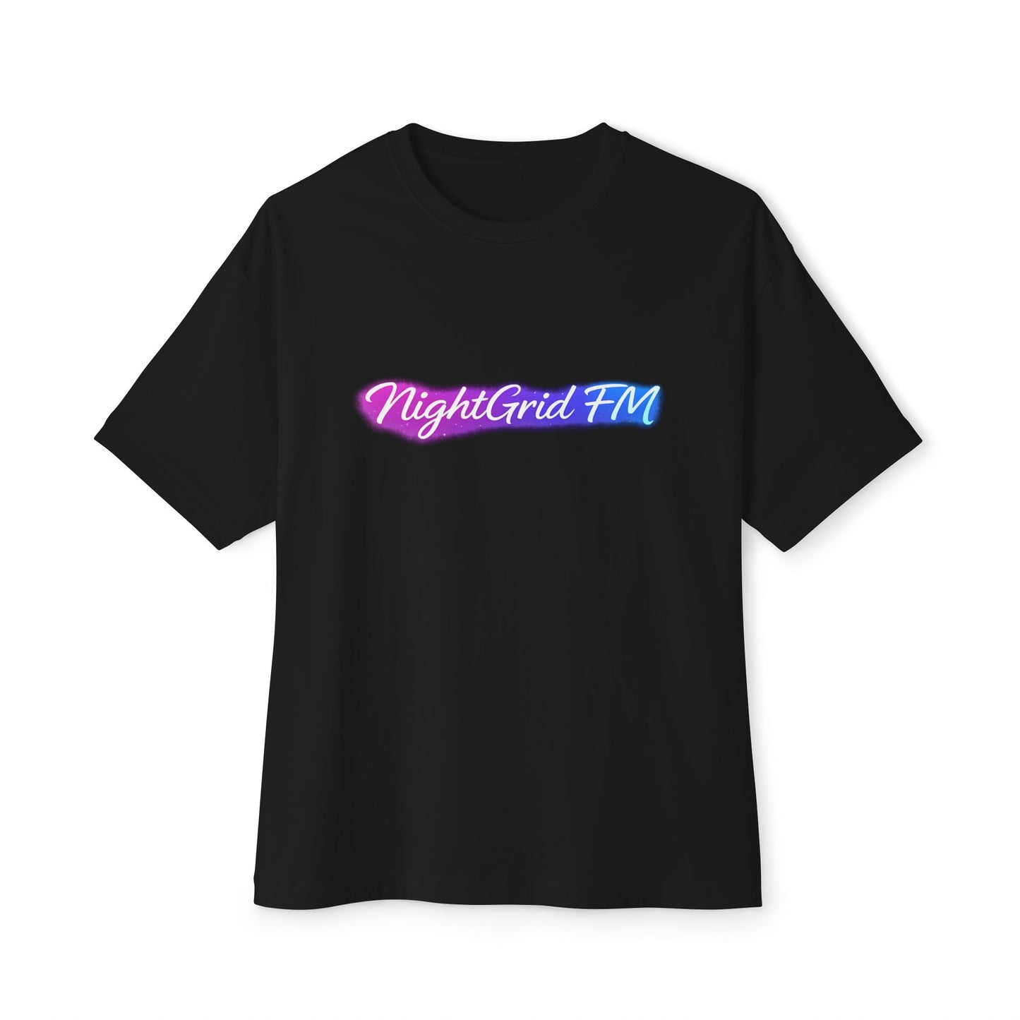 NightGrid FM Neon Utopia Oversized Tee – Cyberpunk Anime Streetwear