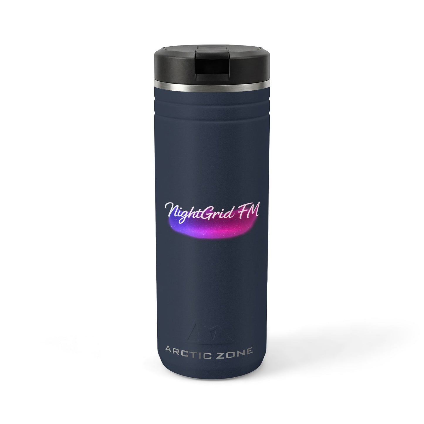 NightGrid FM Neon Signal Tumbler — Vaporwave Glow 24oz
