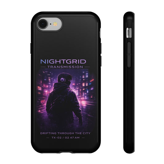 NightGrid FM Neon Signal Phone Case — Cyberpunk Glow