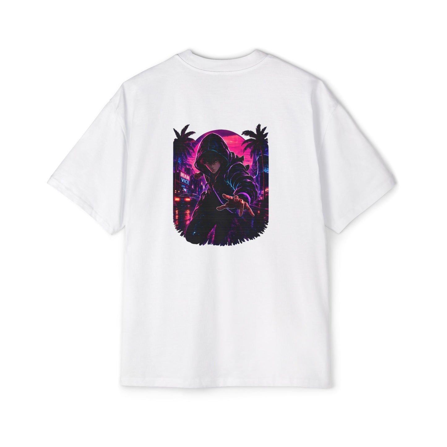 NightGrid FM Heavy Oversized Tee – Neon Vice Edition