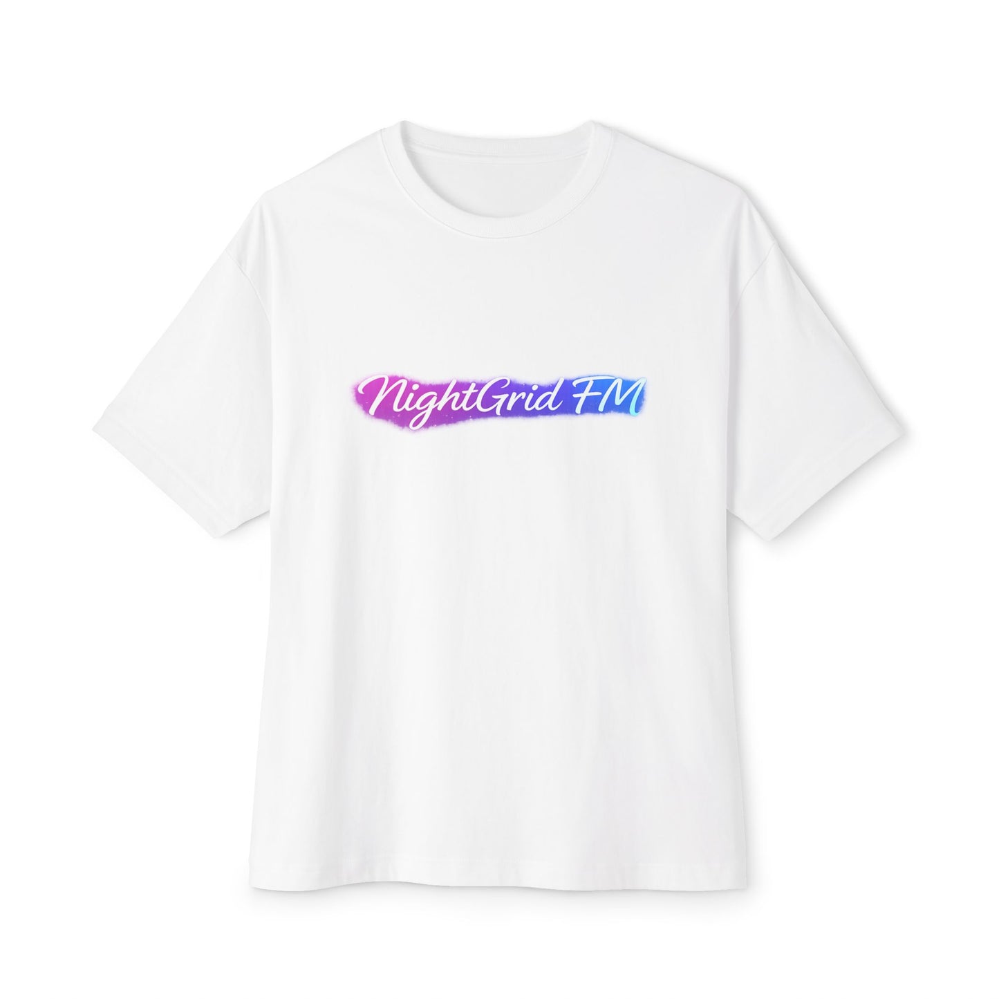 NightGrid FM Neon Utopia Oversized Tee – Cyberpunk Anime Streetwear