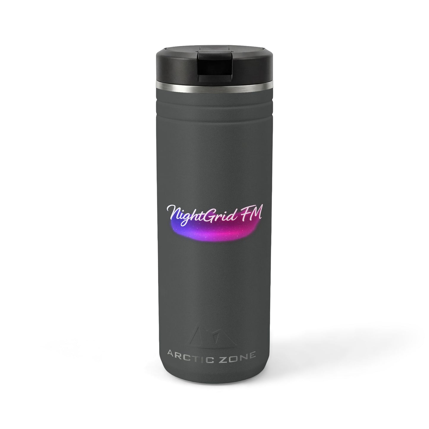 NightGrid FM Neon Signal Tumbler — Vaporwave Glow 24oz