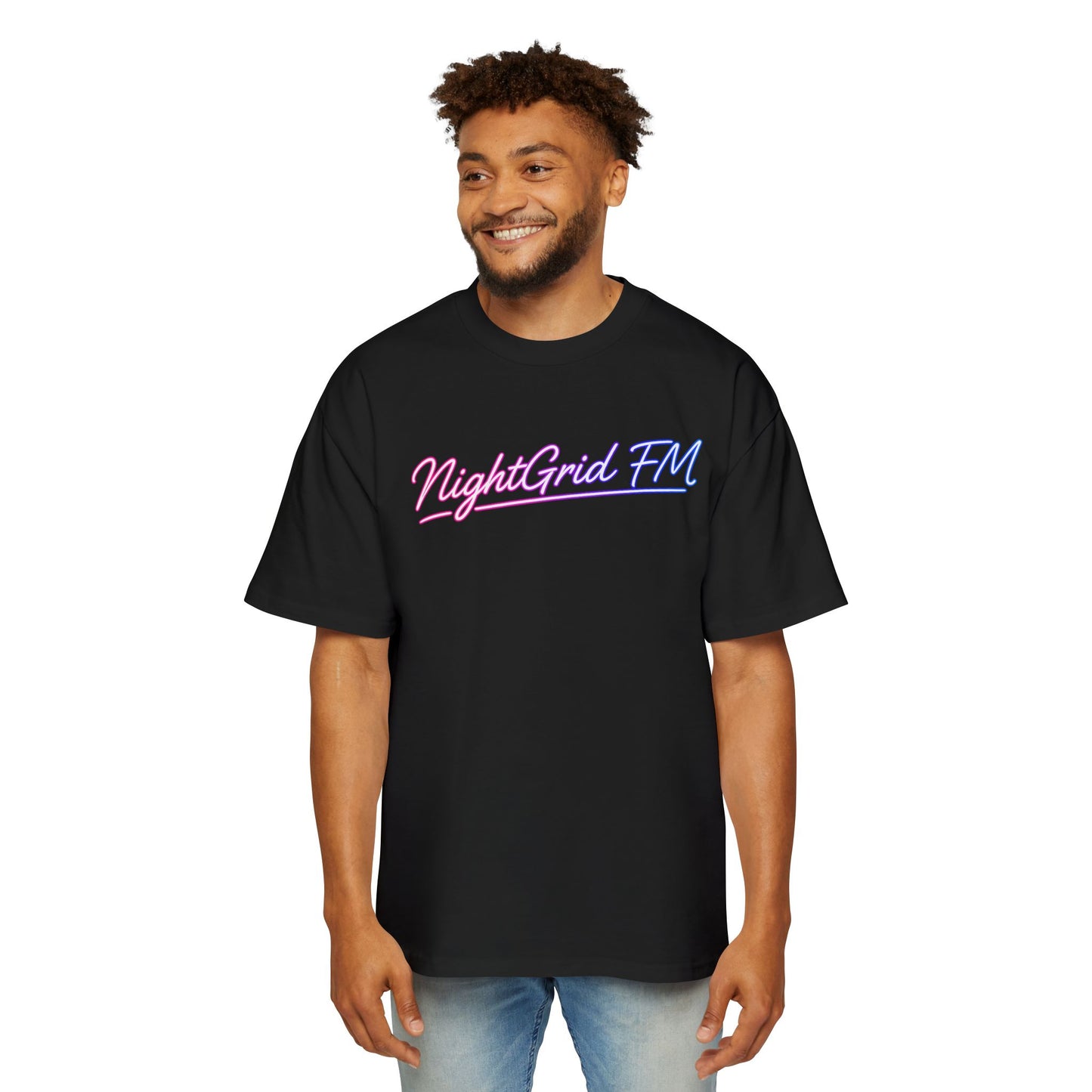 NightGrid FM Heavy Oversized Tee – Premium Streetwear Boxy Fit