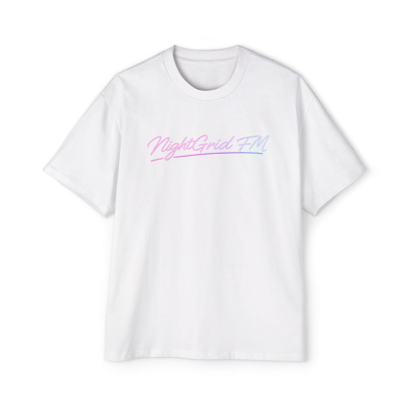NightGrid FM Heavy Oversized Tee – Neon Vice Edition