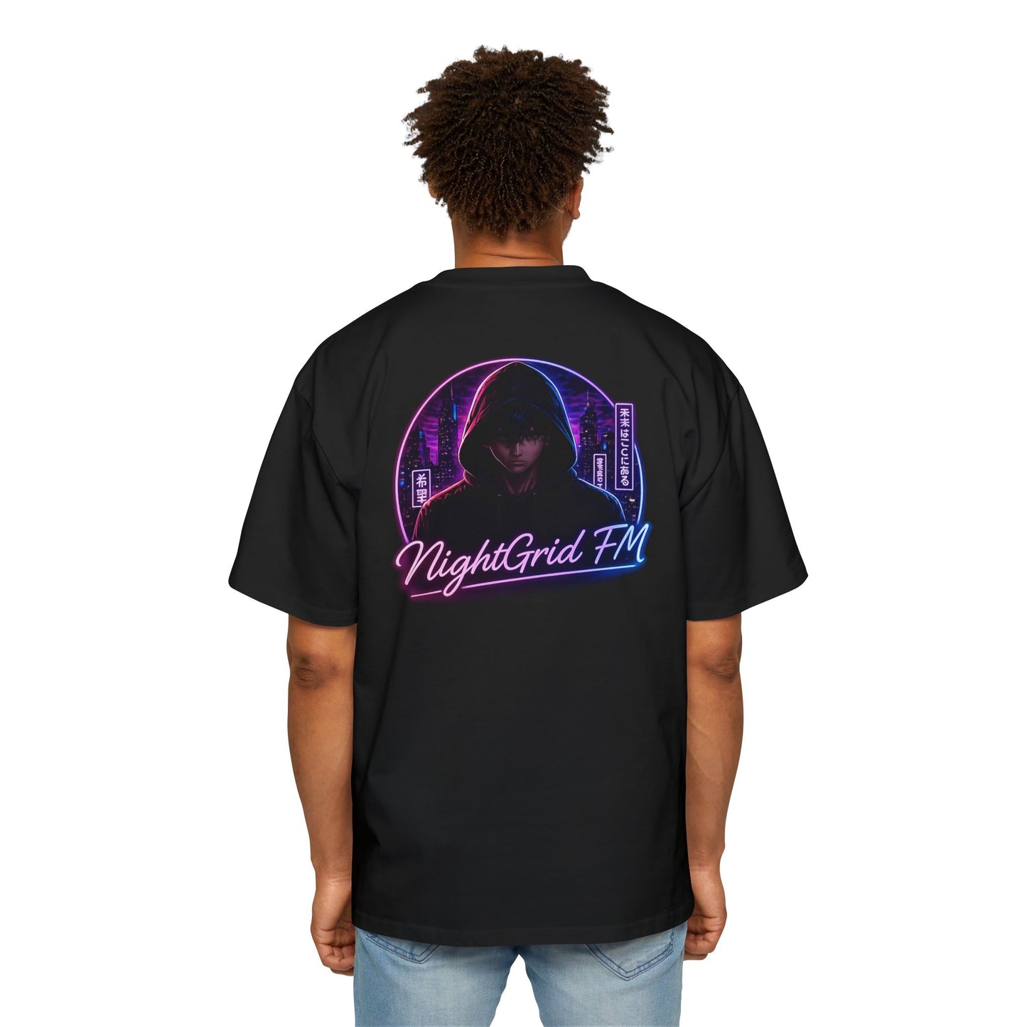 NightGrid FM Heavy Oversized Tee – Premium Streetwear Boxy Fit